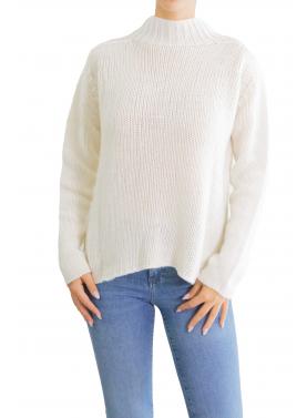 Maglione tinta unita collo alto 